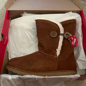 New SO Women's Size 10 Faux Fur Winter Boots - Chestnut